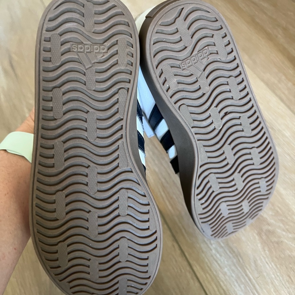 Adidas Kids White and Black Velcro Sneakers - Picture 3 of 4